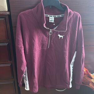 Pink logo quarter zip